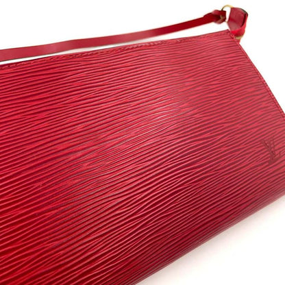 Louis Vuitton Pochette Accessory Epi Castilian Red Leather Red Handbag Gold