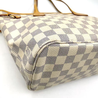 Louis Vuitton Neverfull PM Damier Azure Damier Azure Leather ×pvc White Tote