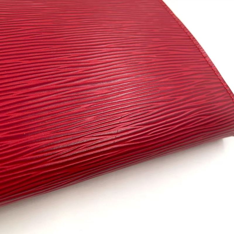 Louis Vuitton Pochette Accessory Epi Castilian Red Leather Red Handbag Gold