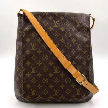 Louis Vuitton Musette Monogram Leather × PVC Brown Shoulder Bag Gold M51256