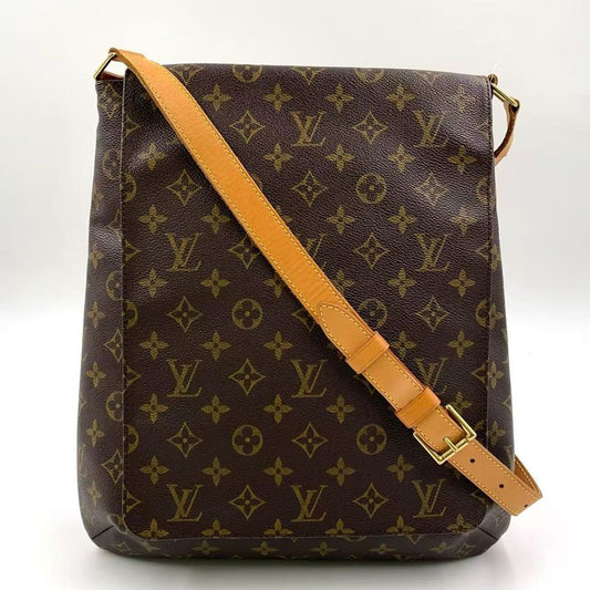 Louis Vuitton Musette Monogram Leather × PVC Brown Shoulder Bag Gold M51256
