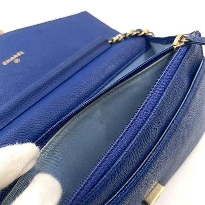 Chanel Matelasse Half Coco Serial Number 25 Leather X Calf Navy Shoulder Bag