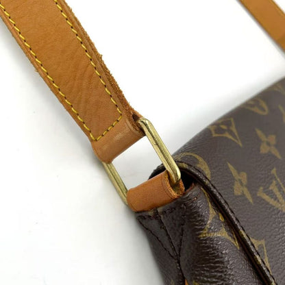Louis Vuitton Musette Monogram Leather × PVC Brown Shoulder Bag Gold M51256
