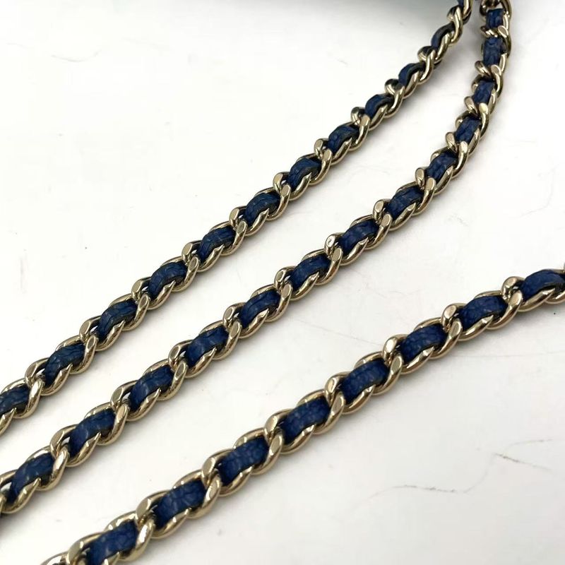 Chanel Matelasse Half Coco Serial Number 25 Leather X Calf Navy Shoulder Bag