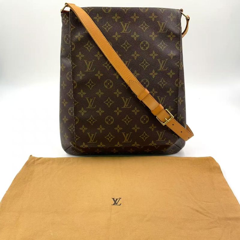 Louis Vuitton Musette Monogram Leather × PVC Brown Shoulder Bag Gold M51256