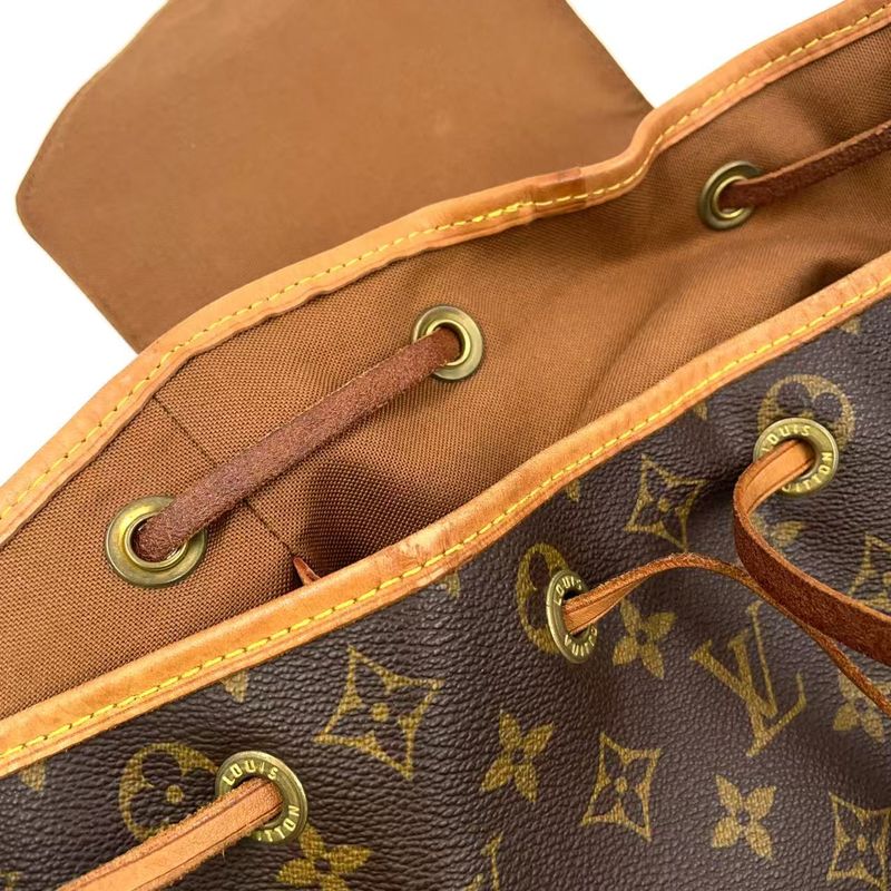 Louis Vuitton Montsouris gm Monogram Leather ×pvc Brown Backpack Gold M51135