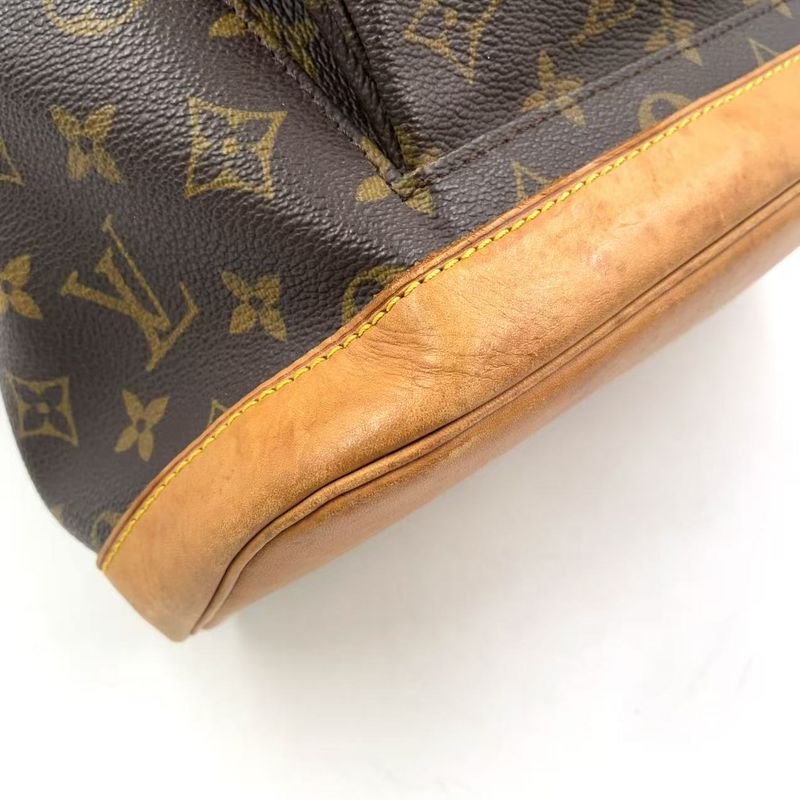Louis Vuitton Montsouris gm Monogram Leather ×pvc Brown Backpack Gold M51135