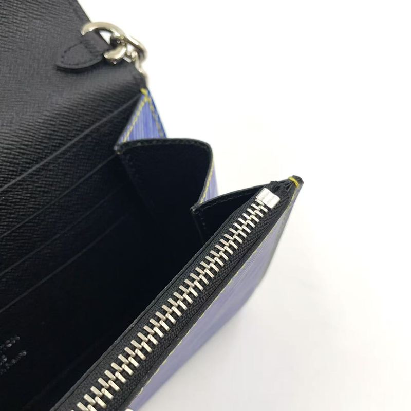 Louis Vuitton Twist PM Epi Denim Leather Chain Wallet Leather Blue X Multicolor