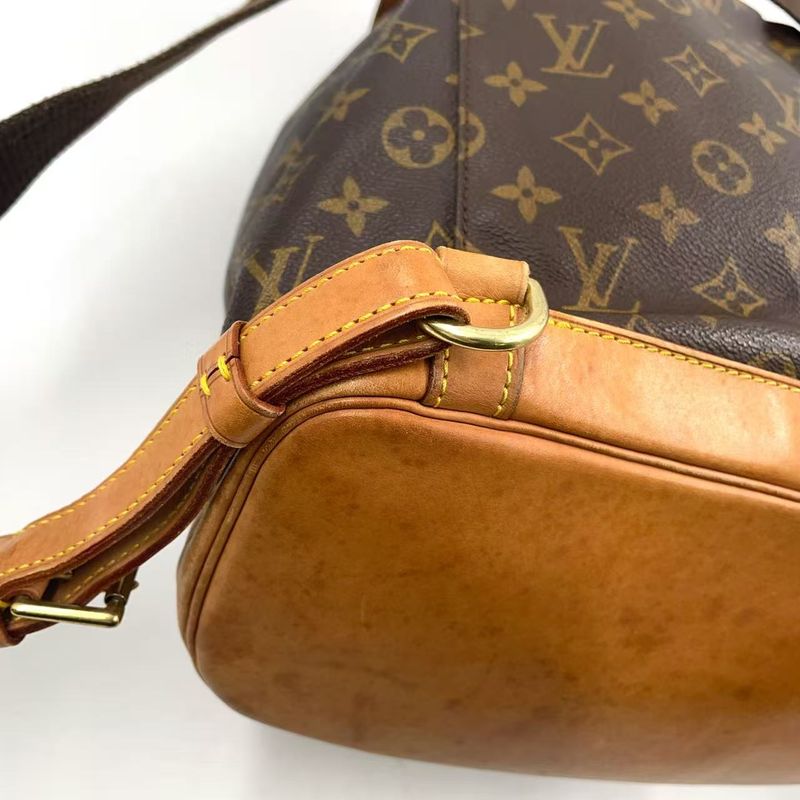 Louis Vuitton Montsouris gm Monogram Leather ×pvc Brown Backpack Gold M51135