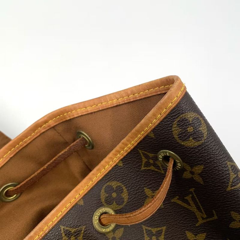 Louis Vuitton Montsouris gm Monogram Leather ×pvc Brown Backpack Gold M51135