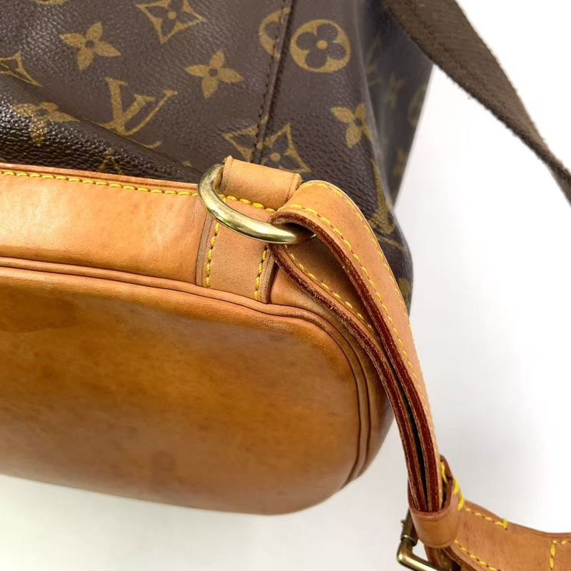 Louis Vuitton Montsouris gm Monogram Leather ×pvc Brown Backpack Gold M51135