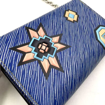 Louis Vuitton Twist PM Epi Denim Leather Chain Wallet Leather Blue X Multicolor