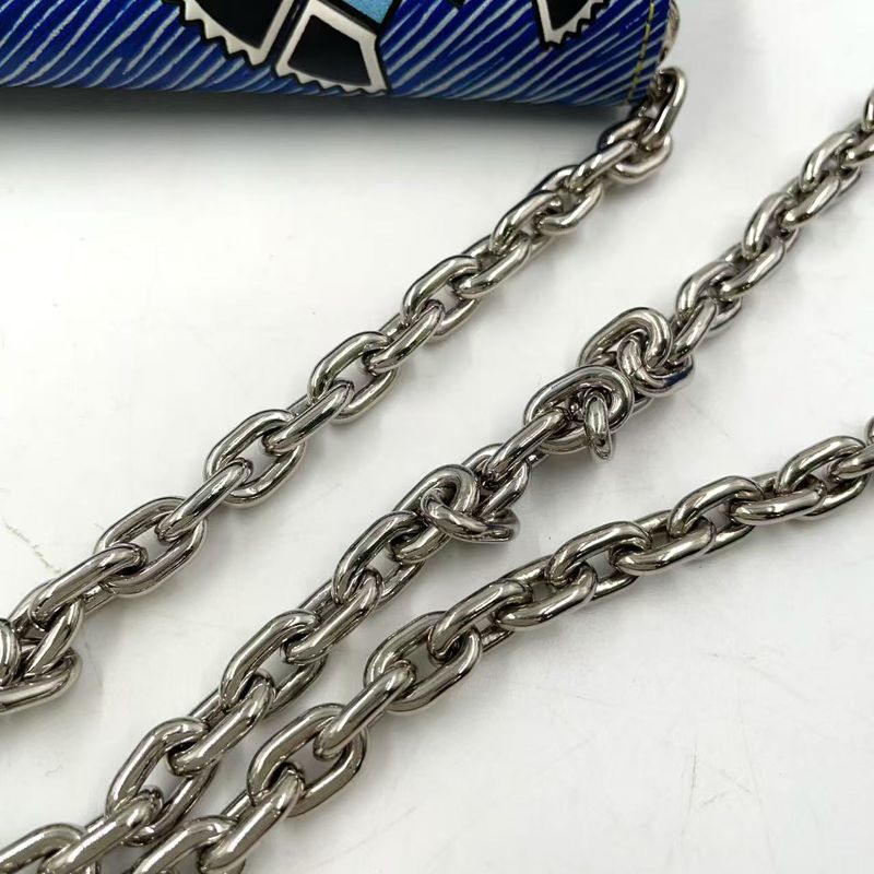 Louis Vuitton Twist PM Epi Denim Leather Chain Wallet Leather Blue X Multicolor