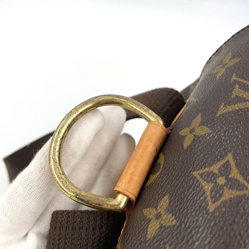 Louis Vuitton Montsouris gm Monogram Leather ×pvc Brown Backpack Gold M51135