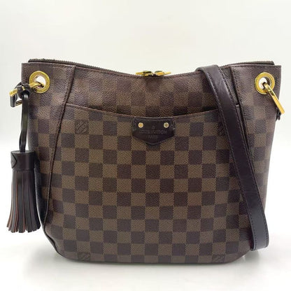 Louis Vuitton South Bank Damier Ebene Damier Ebene Leather ×pvc Brown Shoulder