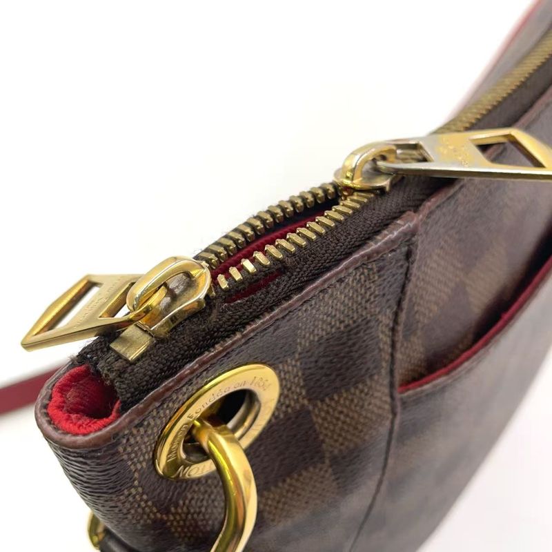 Louis Vuitton South Bank Damier Ebene Damier Ebene Leather ×pvc Brown Shoulder