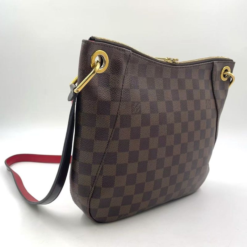Louis Vuitton South Bank Damier Ebene Damier Ebene Leather ×pvc Brown Shoulder