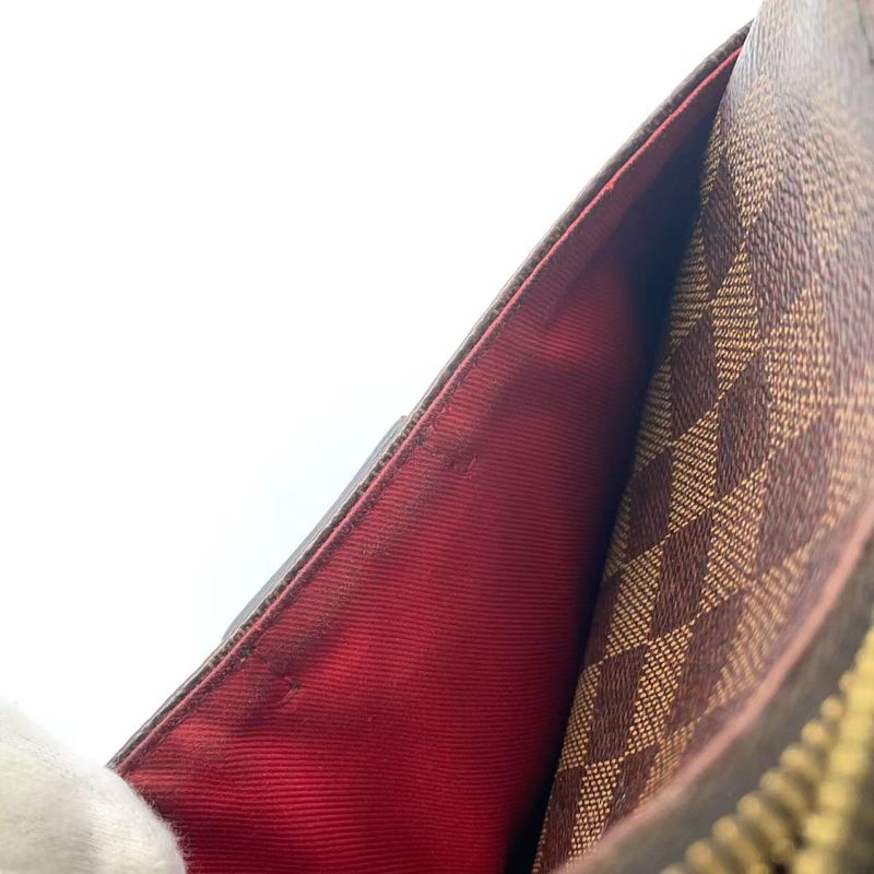 Louis Vuitton South Bank Damier Ebene Damier Ebene Leather ×pvc Brown Shoulder