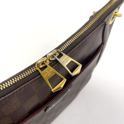 Louis Vuitton South Bank Damier Ebene Damier Ebene Leather ×pvc Brown Shoulder