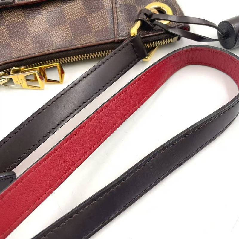 Louis Vuitton South Bank Damier Ebene Damier Ebene Leather ×pvc Brown Shoulder