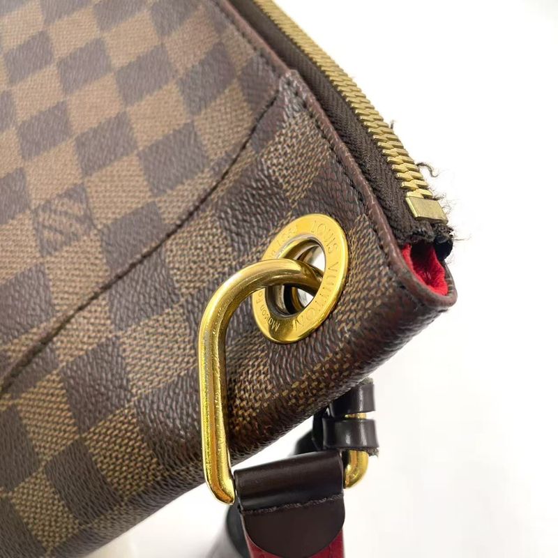 Louis Vuitton South Bank Damier Ebene Damier Ebene Leather ×pvc Brown Shoulder