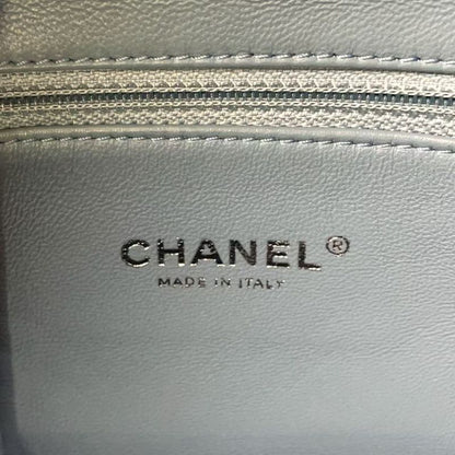 Chanel Coco Mark Sequins Serial Number 25 Leather X Sequins Light Blue Backpack