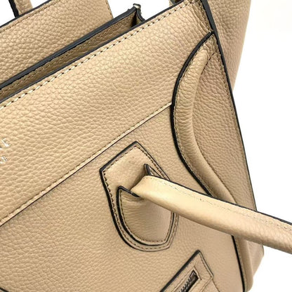 Celine Luggage Mini Leather Beige Handbag Silver