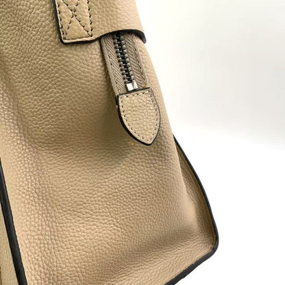 Celine Luggage Mini Leather Beige Handbag Silver