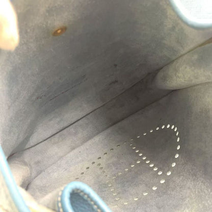 Hermes Evelyn PM F Engraved Leather Blue Shoulder Bag Gold