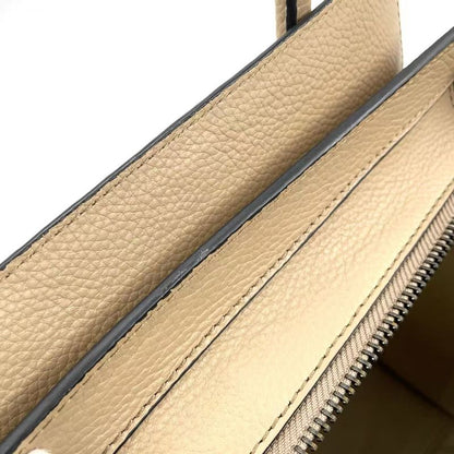 Celine Luggage Mini Leather Beige Handbag Silver