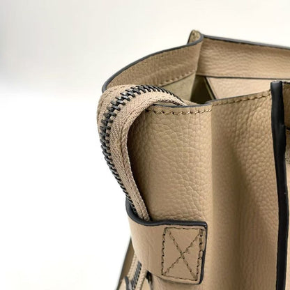 Celine Luggage Mini Leather Beige Handbag Silver