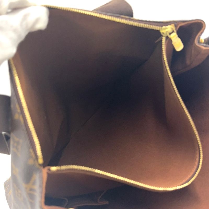 Louis Vuitton Cabas Bobur Monogram Leather ×pvc Brown Tote Bag Gold M53013