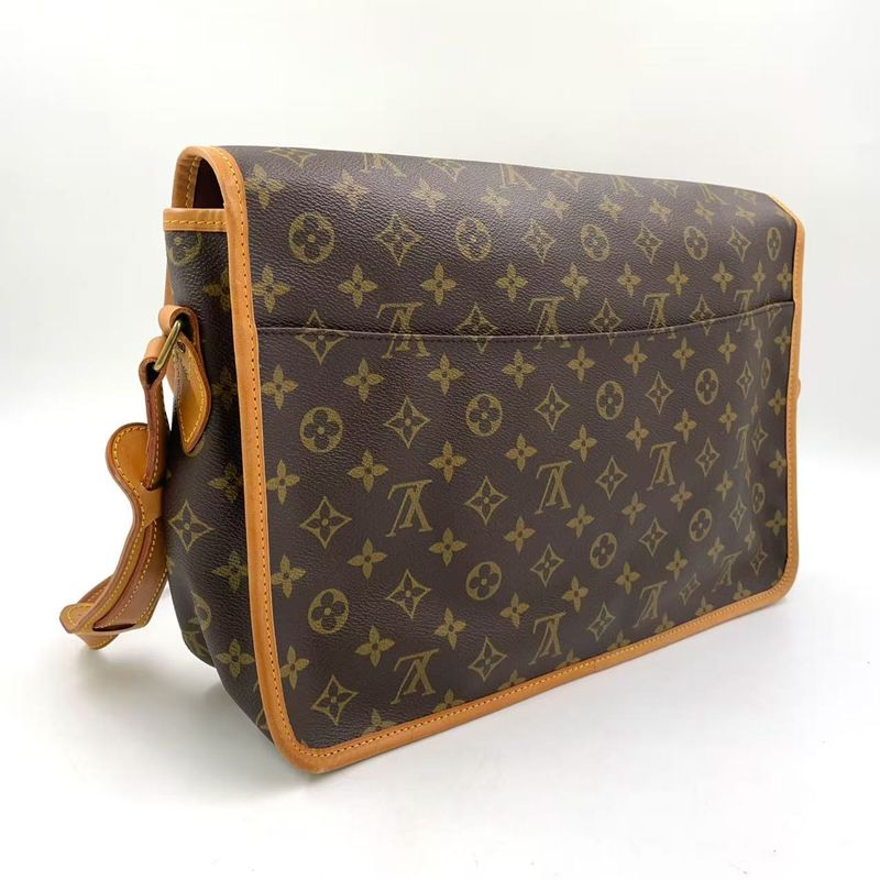 Louis Vuitton Gibeciere GM Monogram Leather ×pvc Brown Shoulder Bag Gold M42249