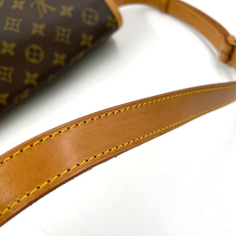 Louis Vuitton Gibeciere GM Monogram Leather ×pvc Brown Shoulder Bag Gold M42249
