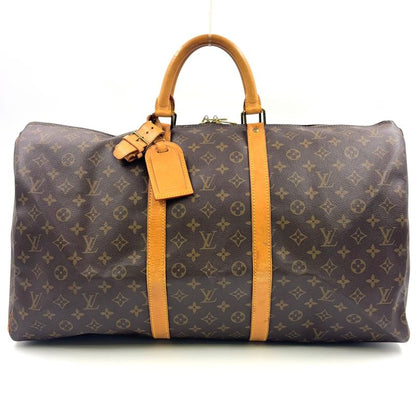 Louis Vuitton Keepall 55 Monogram Leather X PVC Brown Boston Bag Gold M41424