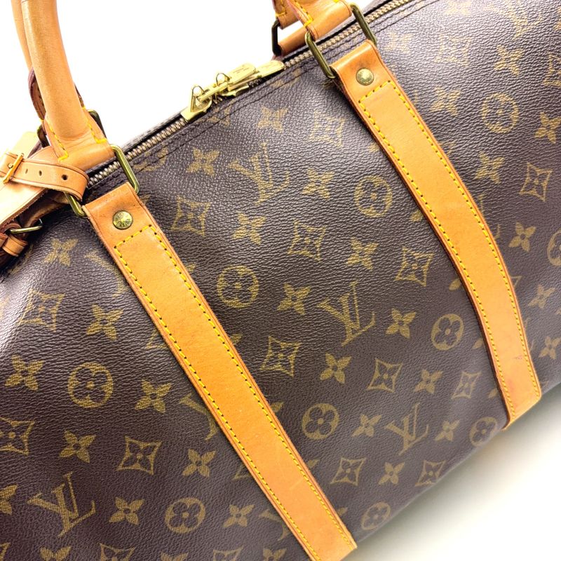 Louis Vuitton Keepall 55 Monogram Leather X PVC Brown Boston Bag Gold M41424