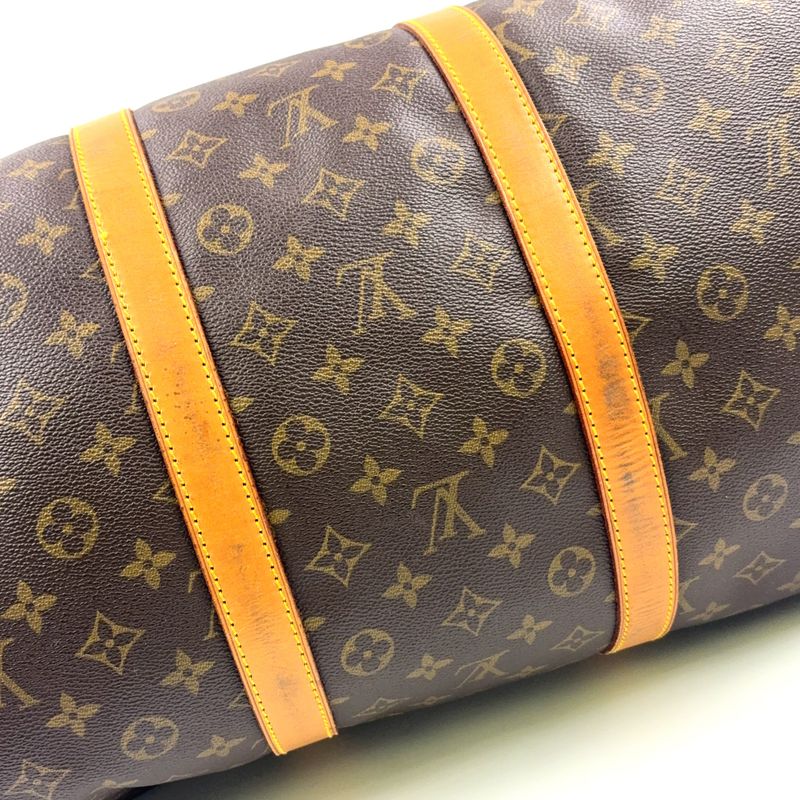Louis Vuitton Keepall 55 Monogram Leather X PVC Brown Boston Bag Gold M41424