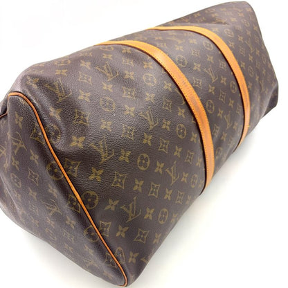 Louis Vuitton Keepall 55 Monogram Leather X PVC Brown Boston Bag Gold M41424
