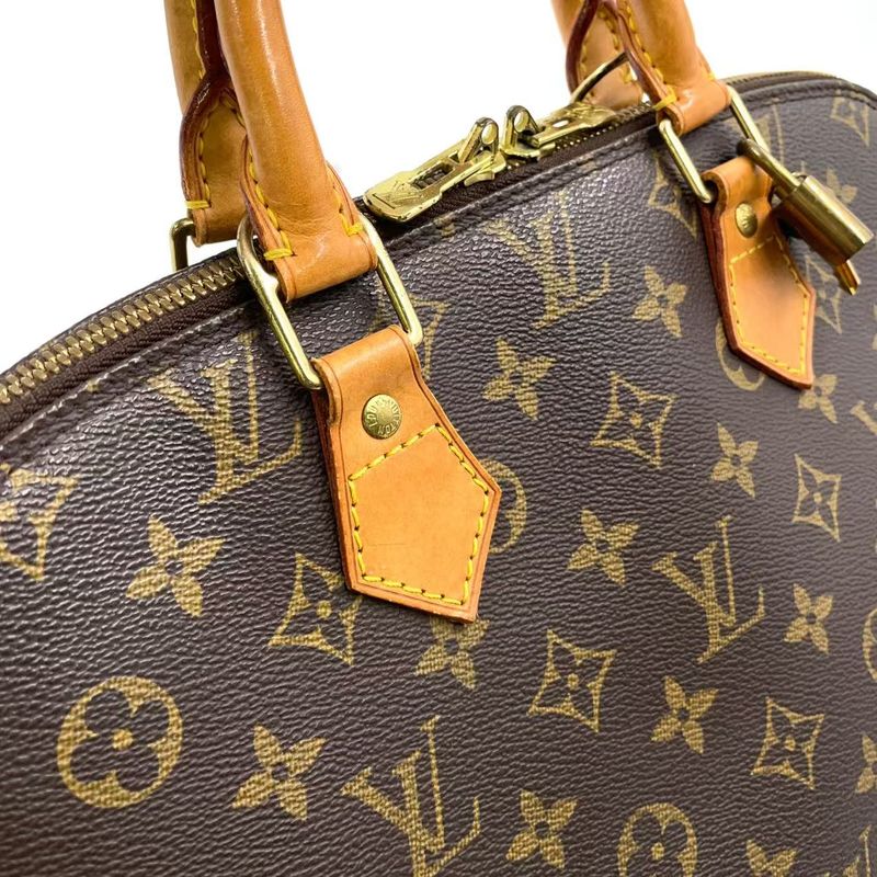 Louis Vuitton Alma PM Monogram Leather × PVC Brown Handbag Gold M51130