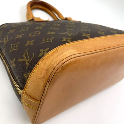 Louis Vuitton Alma PM Monogram Leather × PVC Brown Handbag Gold M51130