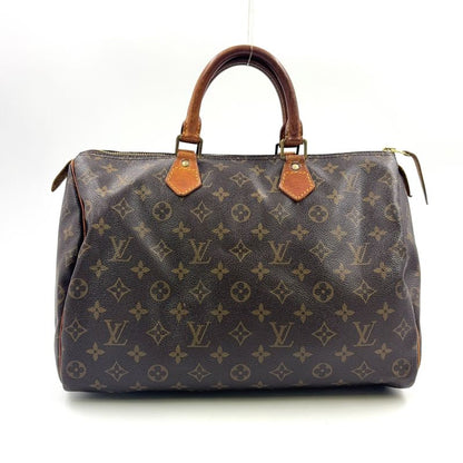 Louis Vuitton Speedy 35 Monogram Leather X PVC Brown Handbag Gold M41524