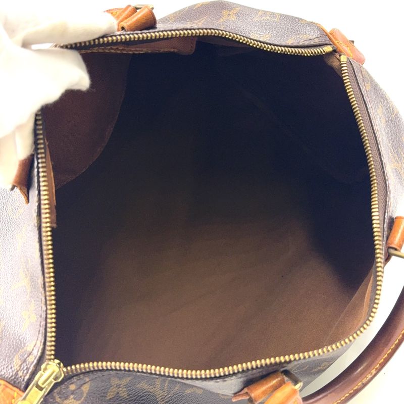 Louis Vuitton Speedy 35 Monogram Leather X PVC Brown Handbag Gold M41524