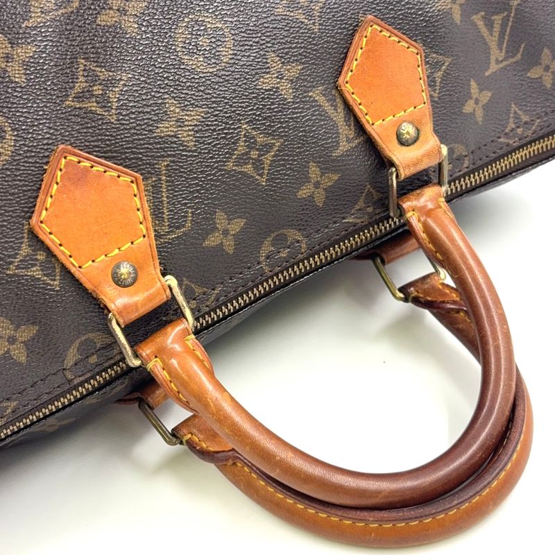 Louis Vuitton Speedy 35 Monogram Leather X PVC Brown Handbag Gold M41524