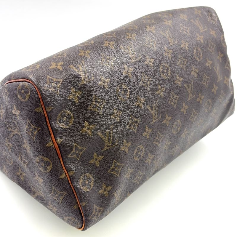 Louis Vuitton Speedy 35 Monogram Leather X PVC Brown Handbag Gold M41524