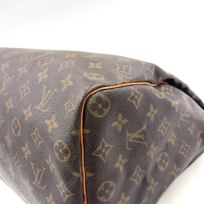 Louis Vuitton Speedy 35 Monogram Leather X PVC Brown Handbag Gold M41524
