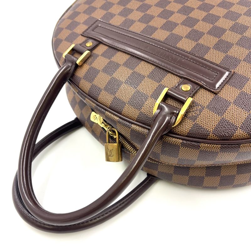 Louis Vuitton Nolita Damier Ebene Damier Ebene Leather ×pvc Brown Handbag Gold