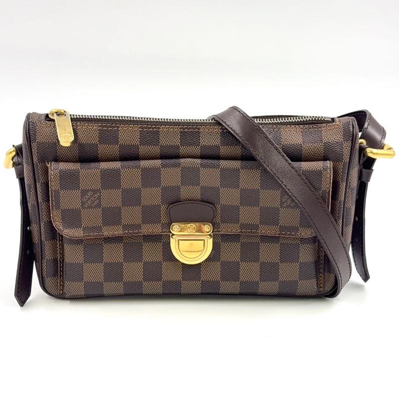 Louis Vuitton Ravello GM Damier Ebene Damier Ebene Leather ×pvc Brown Shoulder