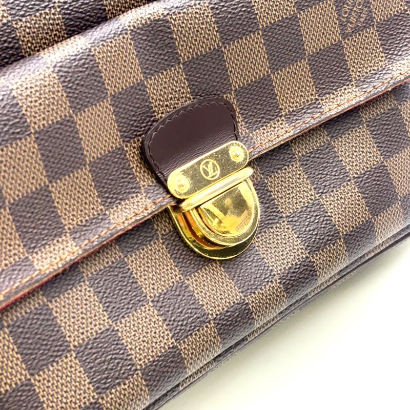 Louis Vuitton Ravello GM Damier Ebene Damier Ebene Leather ×pvc Brown Shoulder