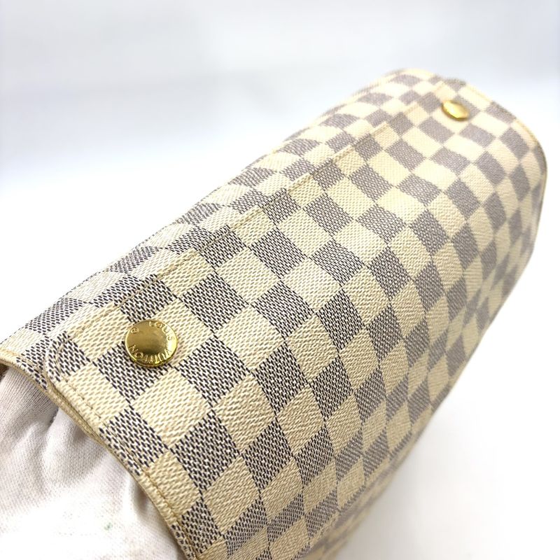 Louis Vuitton Naviglio Damier Azure Damier Azure Leather ×pvc White Shoulder