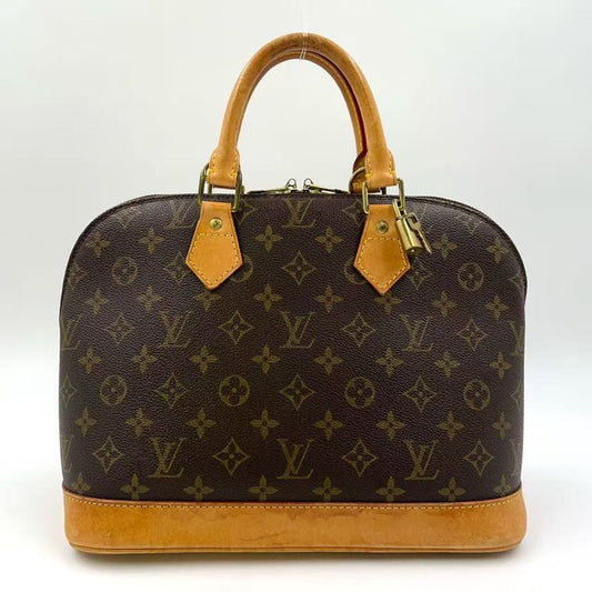 Louis Vuitton Alma PM Monogram Leather × PVC Brown Handbag Gold M51130